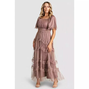 Baltic Born Magdalena Tulle Maxi Dress | Mink Size MM